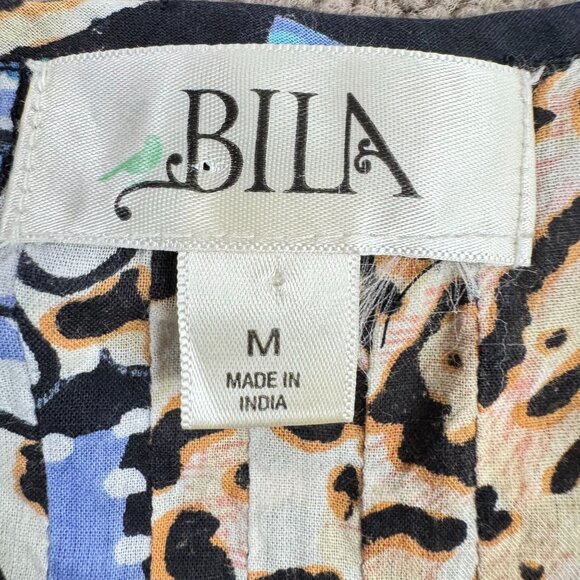 Bila Womens Babydoll Top M Empire Waist Floral Animal Print Sleeveless Boho Chic - Picture 4 of 6